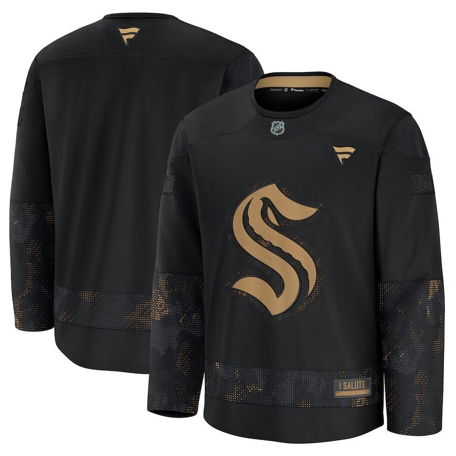 Seattle Kraken 2024 Military Appreciation Practice Jersey - Black