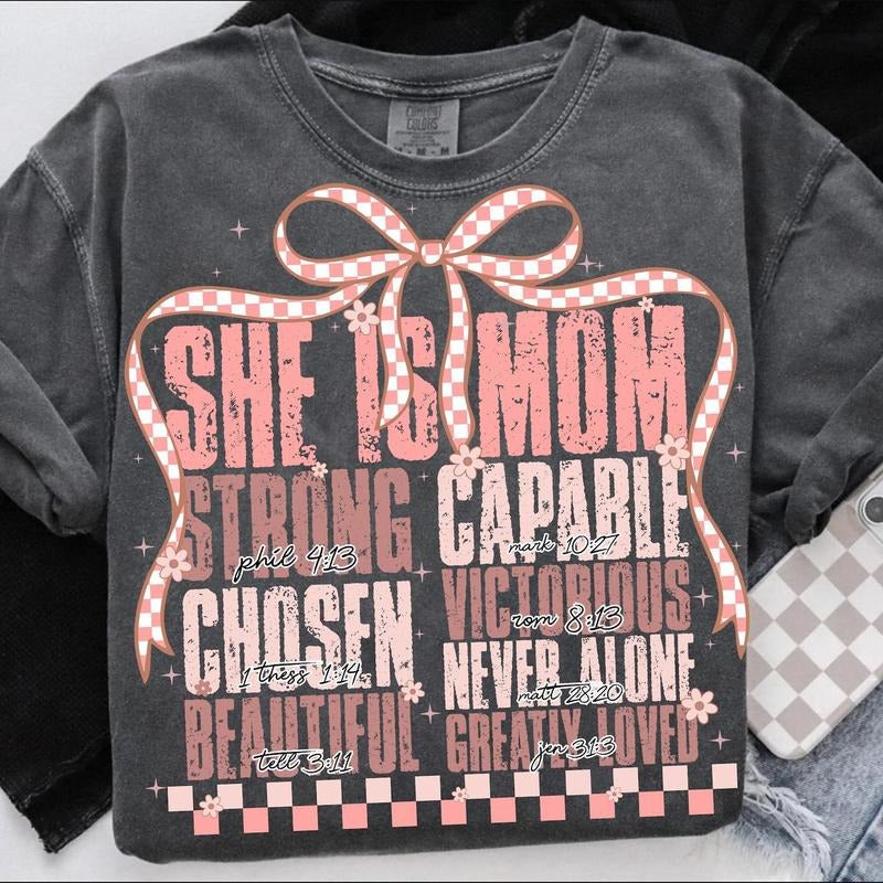 She is Mom Shirt, Flower Mom Shirt, Blessed Mom Shirt, Mom Shirt, Mom Shirt , Mom Life Shirt, Mother's Day Shirt, Gift...