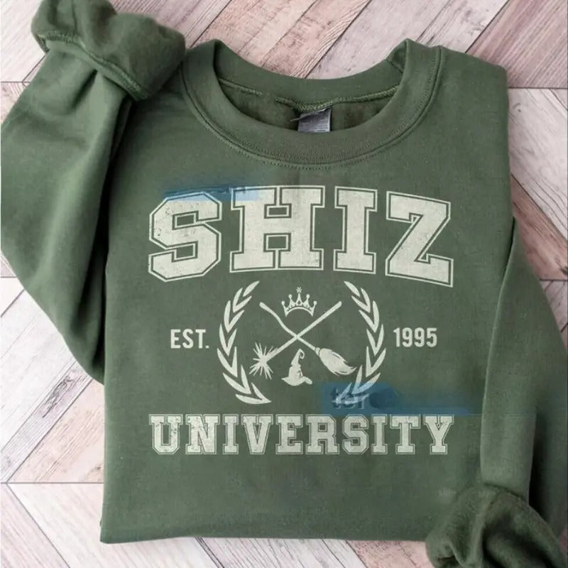 Shiz University Sweatshirt, Wickeds Shirt, Wizard Shiz Uni Hoodie, Musical Movie Shirt, Defy Gravity Broomstick Magic Wand Shirt