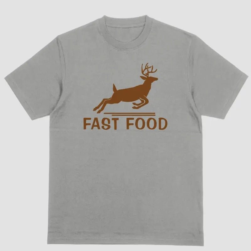 Short Sleeve Shirt - Fast Food Graphic T-Shirt, Unisex Cotton Top, Round Neck, Casual Style, Suitable for Men