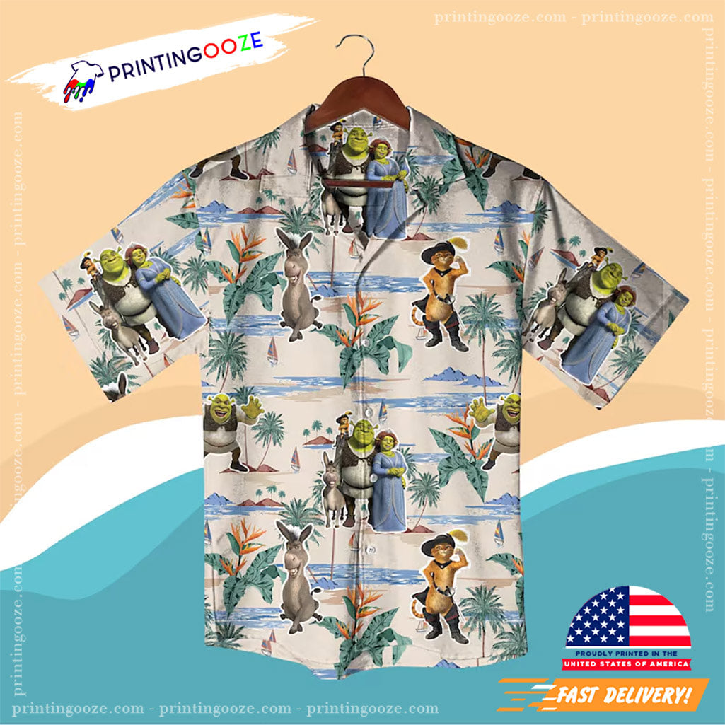 Shrek And Friends Cartoon Beach Hawaiian Shirt
