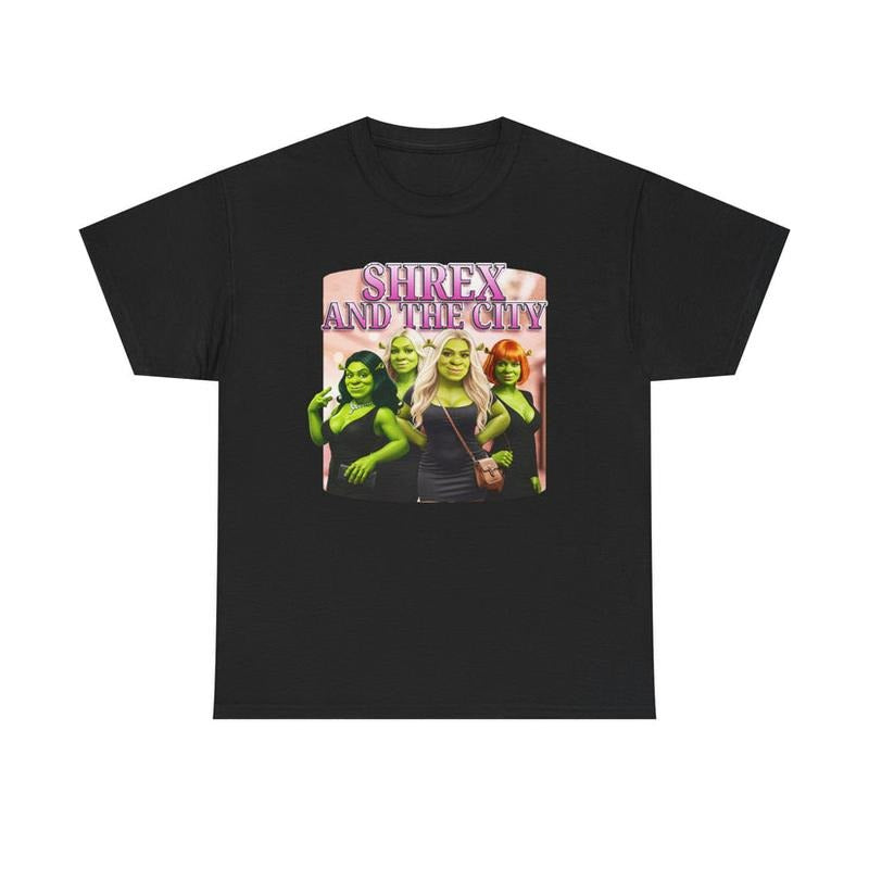 Shrex and the City Graphic Tee Featuring Bold and Quirky Movie Humor