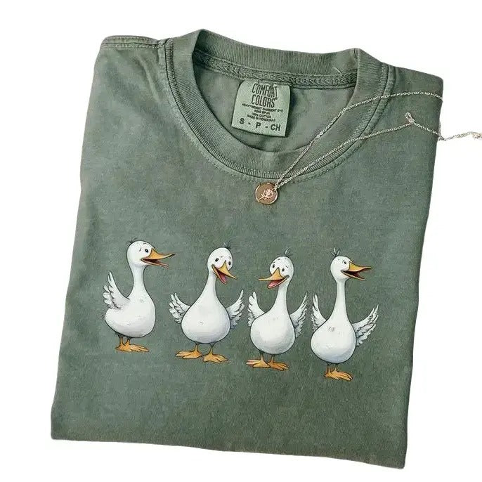 Silly Goose Comfort Colors Shirt, Geese Crewneck T-Shirt, Silly Goose T-Shirt, Funny Tee, Bird Shirt, Duck Silk Summer...