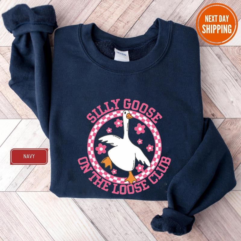 Silly Goose Sweatshirt, Silly Goose on the Loose Club Shirt, Funny Men's Women's Sweater, Trendy College Hoodie, Trendy...