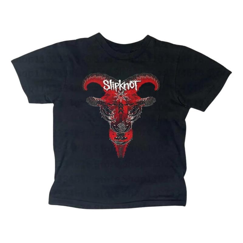 Sipknot GOAT Band Baby Tee Metal Gothic Rock Band Baby Tee Gothic Emo Girl Top Scene Clothing 2000s Y2k Top Women...