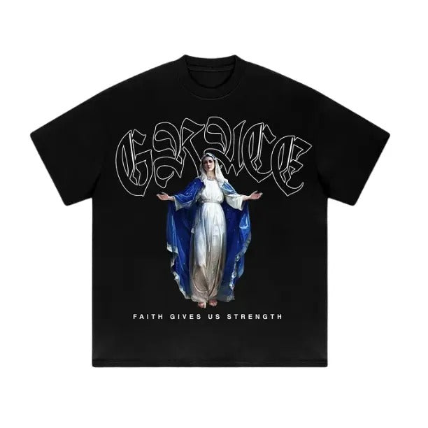 Sister Grace Faith Gothic Alphabet Graphic T-Shirtt, Sweatshirt, Hoodie Size S- 3XL,Gift For Women Top Womenswear Underwear Humen, Underwear Tshirt Lady Streetwear Human Shortsleeve Shoe Comfort T-Shirt Casual Crewneck