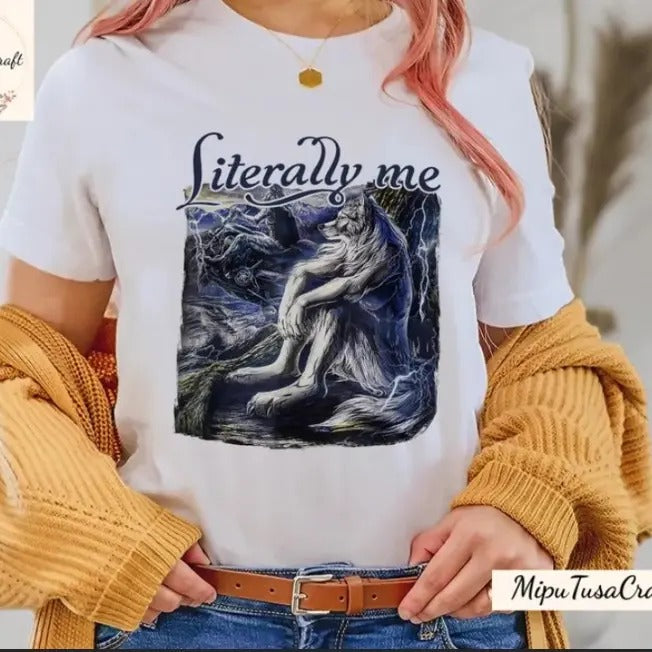 Sitting wolf shirt literally me alpha wolf funny meme Hoodie, Sweatshirt | InkThreadWorks.com