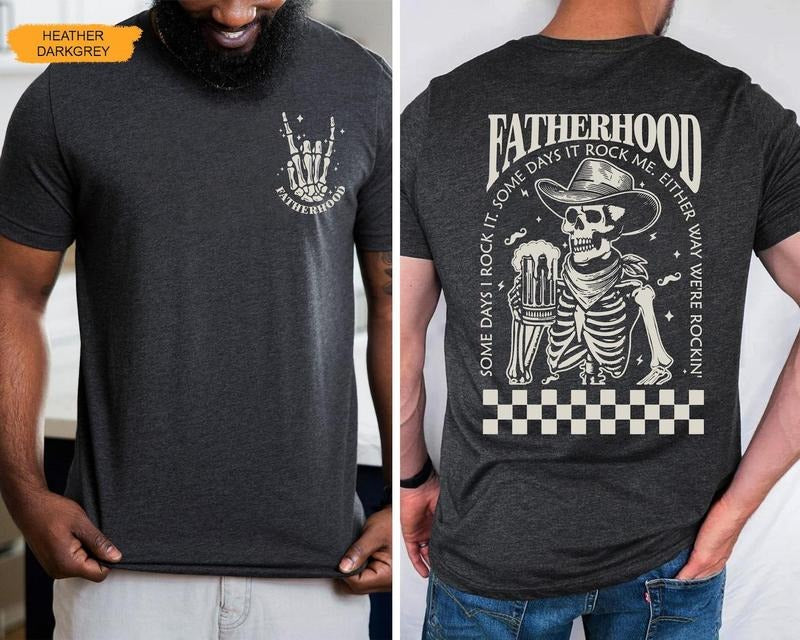 Skeleton Cool Dad Club 2 Sides Shirt, Fatherhood Beer Shirt, Western Cowboy Dad Shirt, Father's Day Shirt, Funny First Time Dad Gift, New Dad Shirt