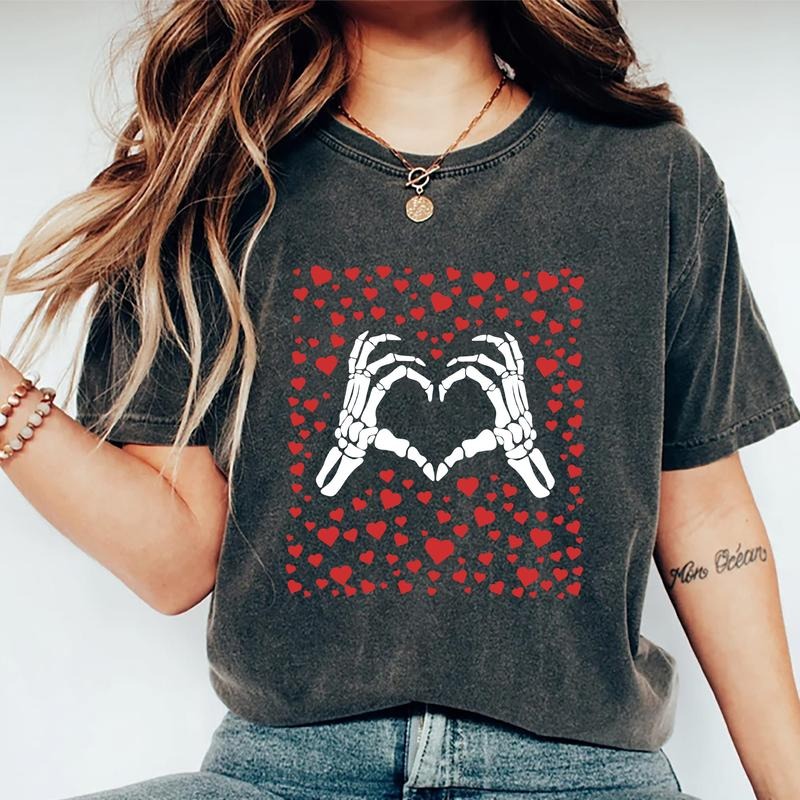 Skeleton Hand Heart Shirt, Valentines Day Shirt, Skeleton Hand Tee, Skeleton Heart Shirt, Graphic Shirt for Valentine, Valentine's Day Gift