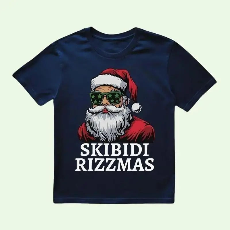 Skibidi Rizzmas Funny Youth Tshirt, Christmas Rizz Santa Claus Charisma Kid Cool Unisex Softstyle SweatShirts, Funny...