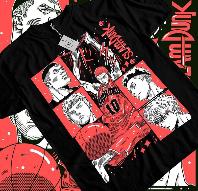 Slam Dunk T-Shirt S-4XL Slam Dunk Team Basketball Anime Sport Manga Tshirt S-4XL