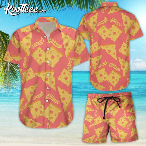 Sliced Cheese Funny Hawaiian Shirt And Shorts