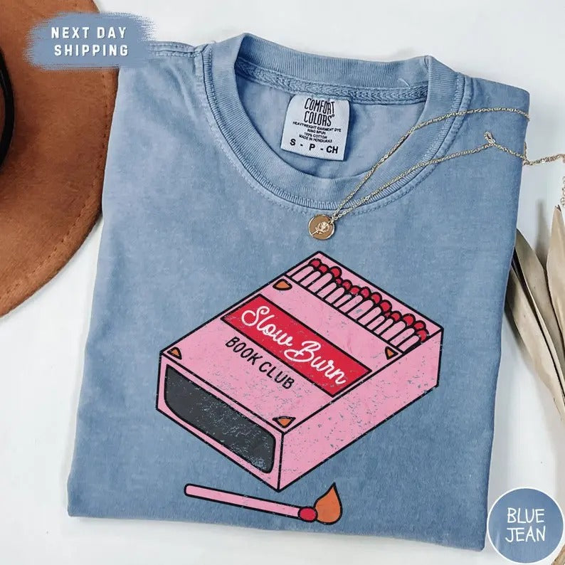 Slow Burn Book Club Vintage Shirt, Romance Reader Tee, Girlie Slow Burn Graphic Tee, Haunting Adeline Special Edition