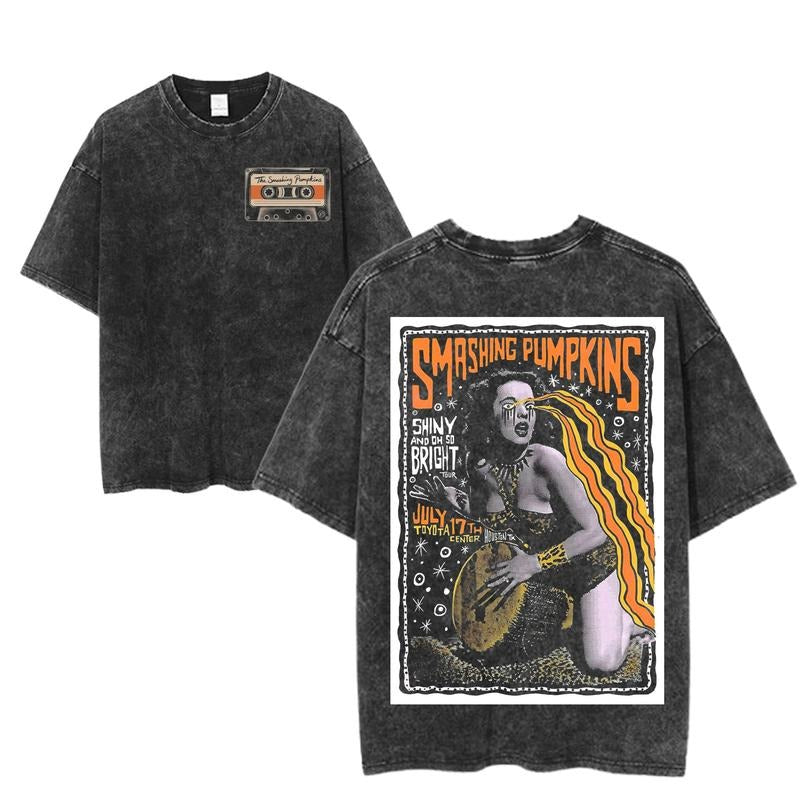 Smashing Pumpkins Shiny And Oh So Bright Tour Tee, Vintage Band Poster Style Shirt, Retro Rock Graphic T-Shirt, Alt Music Tour Merch