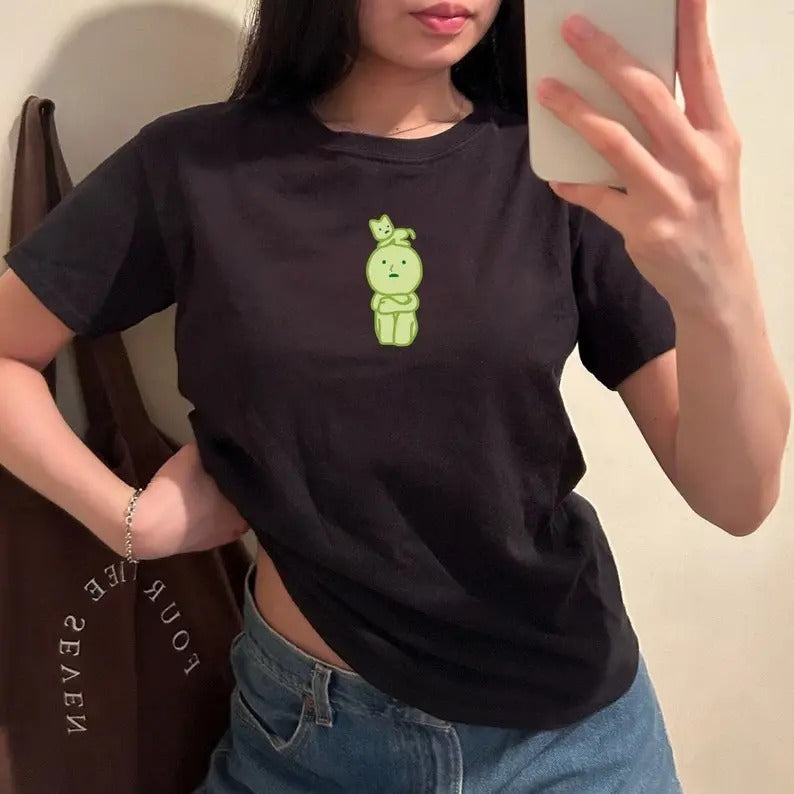 Smiski Baby Tee coquette tee vintage graphic Collar Fit