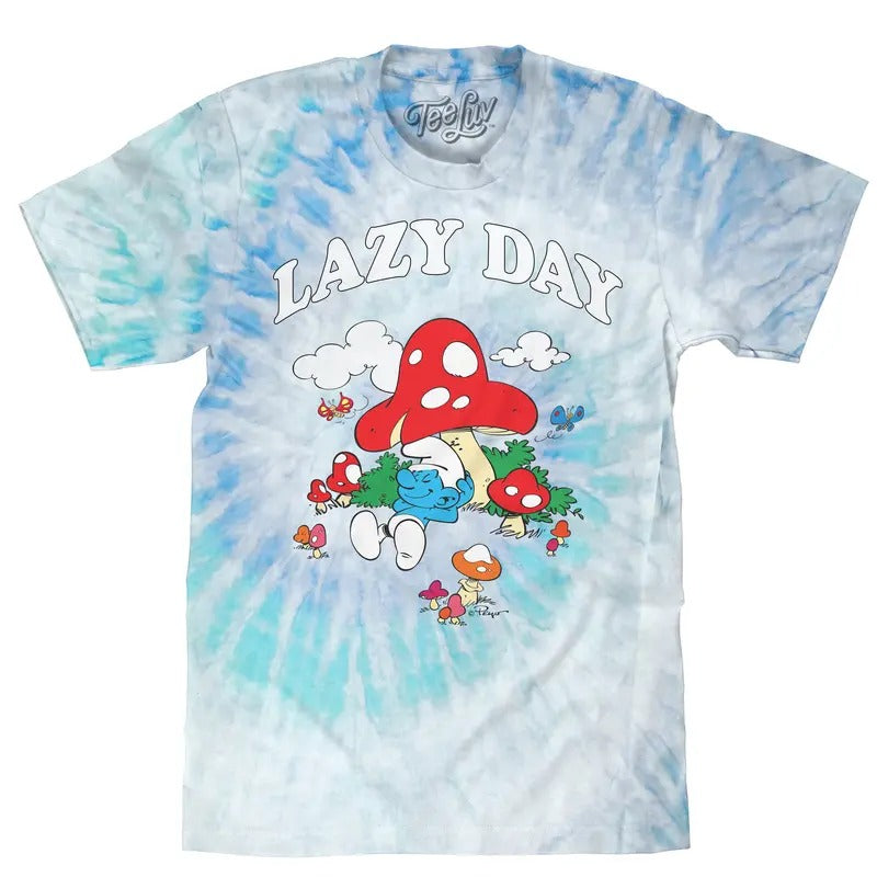 Smurfs Lazy Day Tie Dye T-Shirt - Lagoon Tie Dye Hoodie, Sweatshirt | InkThreadWorks.com