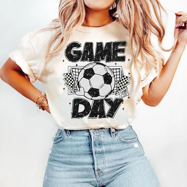 Soccer, Coquette Game Day, Soccer Mama Tshirt Hoodie, Sweatshirt | InkThreadWorks.com