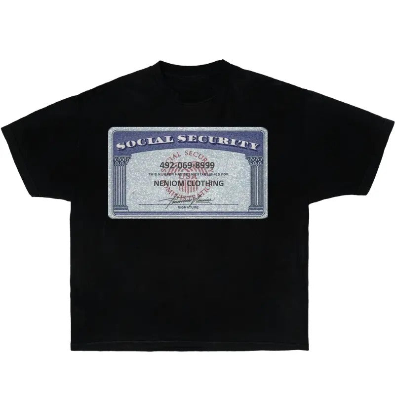 Social Security Card Shirt Streetwear Y2K Vintage Fashion Graphic Tee, Y2k Shirt, Y2k Fashion, Gift For Men & Women, Menswear Top Tropical