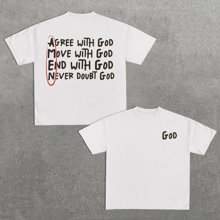 Sopula Amen God Graphic Short Sleeve T-Shirtstyle{n002}2