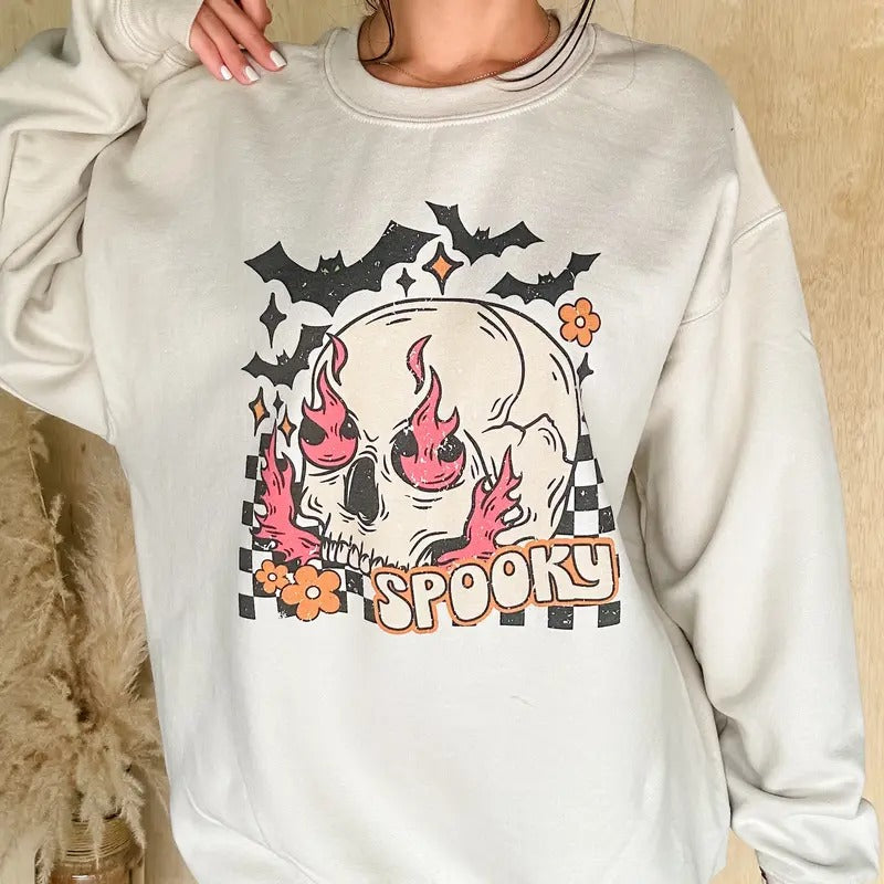 Spooky Skull Graphic Top