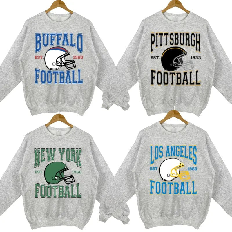 Sport Grey Classic Football Crewneck Sweatshirt - Perfect for All Teams