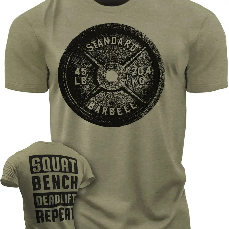 Squat Bench Deadlift Repeat Workout Gym T-Shirt for Men Hoodie, Sweatshirt | InkThreadWorks.com