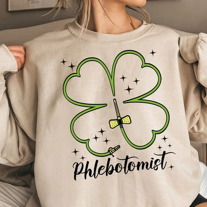 St Patrick's Day Phlebotomist t-shirt,sweatshirt,hoodie, Shamrock Phlebotomy Shirt, Just A Little Pinch Shirt, Patrick's...