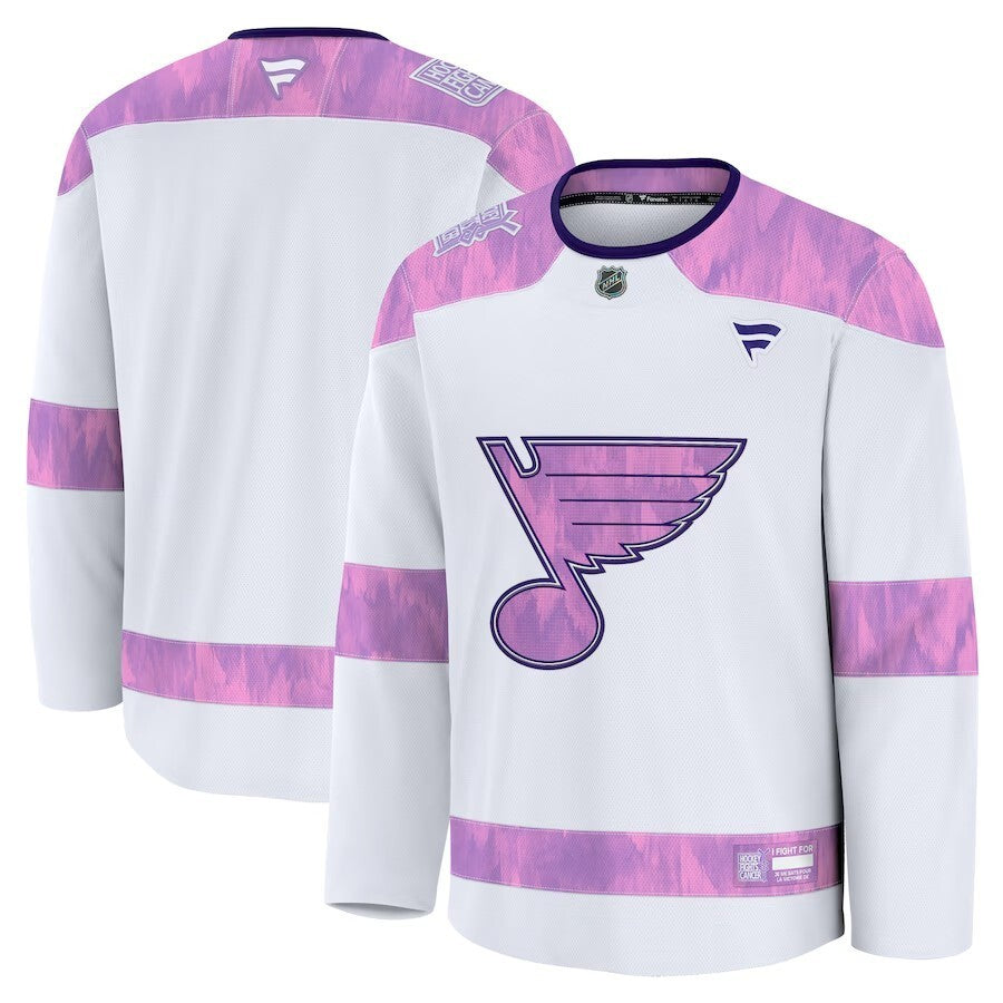 St. Louis Blues 2024 Hockey Fights Cancer Practice Jersey - White