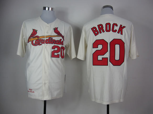 St. Louis Cardinals #20 Brock Cardinals 20 Off-White 1967 Retro Style 2