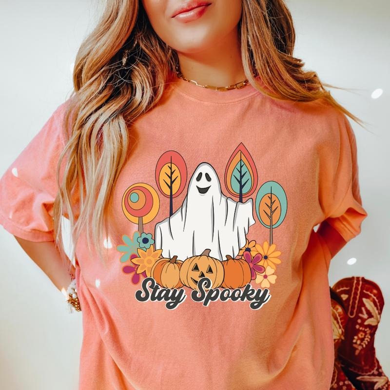 Stay Spooky Shirt, Ghost Halloween Tee, Halloween Graphic shirt, Comfort Colors Shirt, Ghost Halloween Shirt, Casual Shirt Unisex, Halloween Clothing, Graphic Halloween Apparel, Casual Cotton T-shirt, Unisex Halloween