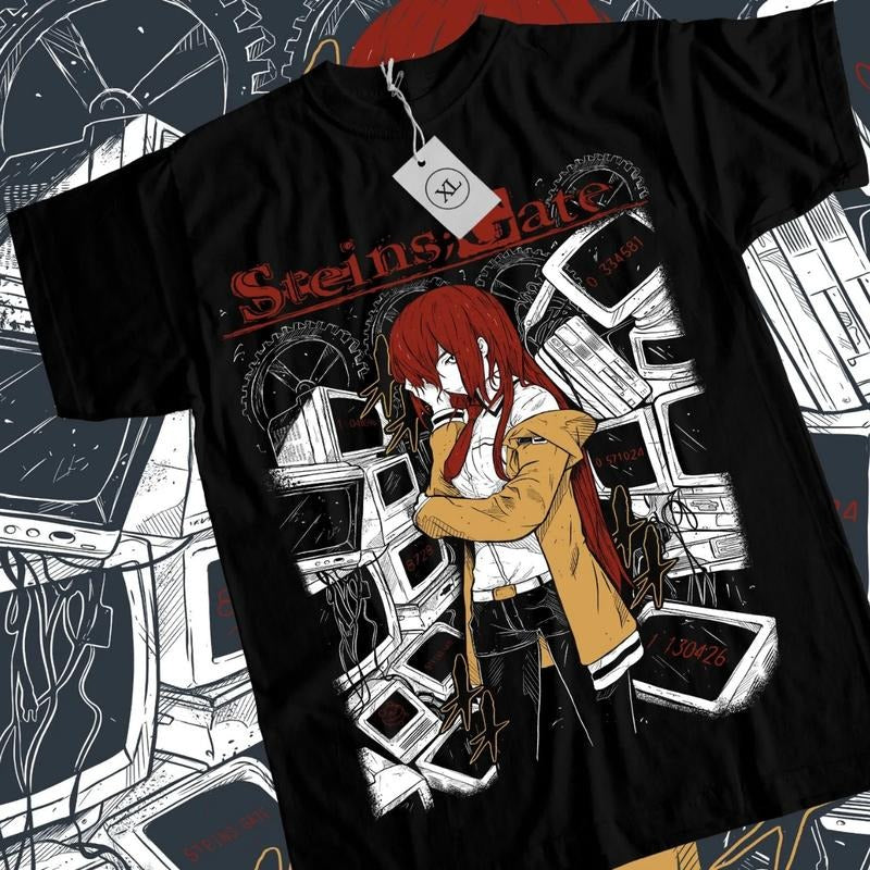 Steins Gate Anime T-Shirt & Sweatshirt, Kurisu Makise Kawaii Waifu Graphic Tee, Anime Manga Lover Gifts Ball Cotton