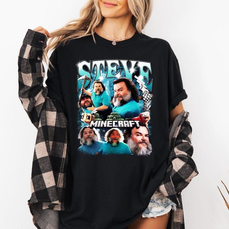 Steve Minecraft Movie Shirt, Jack Black Minecraft Shirt, Minecraft Movie T-shirt Unisex