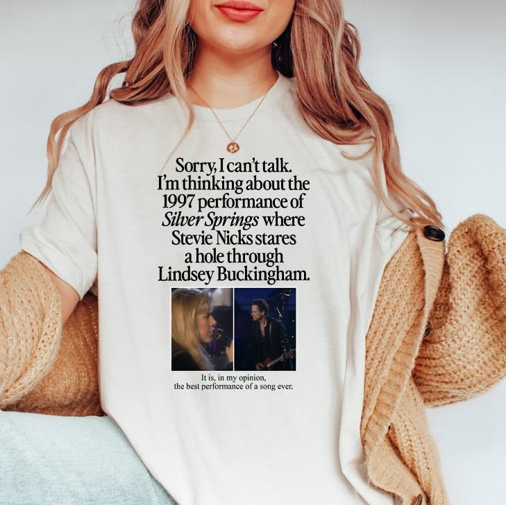 Stevie Nicks Tour 2024 Shirt Sweatshirt Hoodie, Stevie Nicks Gifts, Music Tour Shirt, I'm Thinking About The 1997 Performance of Silver Springs T-Shirt