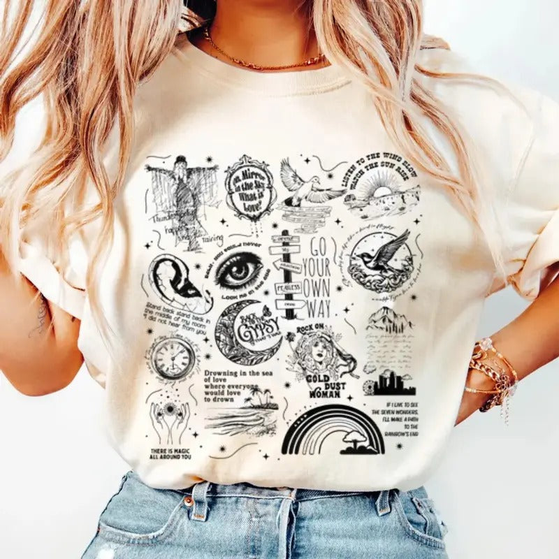 Stevie Nicks Tracklist Shirt, Stevie Nicks T Shirt, Unisex Short Sleeve Tee Cotton Fit Top Hoodie, Sweatshirt