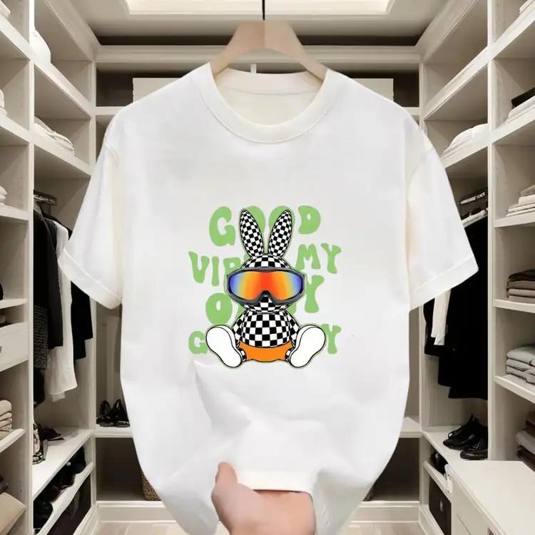 Street - style Graphic Tee | Cool Bunny Print, Soft Cotton for Weekend Hangouts