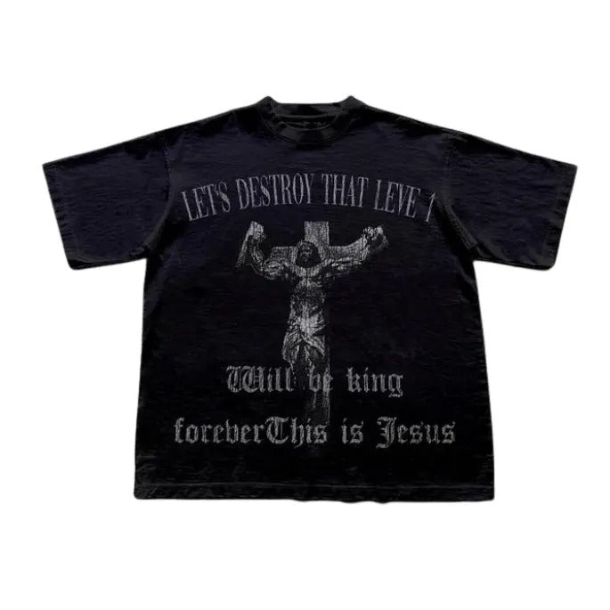 Strong Jesus Retro Medieval Print Graphics T-Shirt, Sweatshirt, Hoodie Size S- 3XL,Gift For Women Top Womenswear Underwear Humen, Underwear Tshirt Lady Streetwear Human Shortsleeve Shoe Comfort Casual