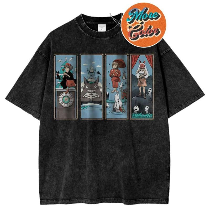 Studio Ghibli Anime Vintage Shirts, Cotton Unisex T-Shirt, Crew Neck, Size S- 3XL, Menswear Top, Womenswear Top Underwear Streetwear