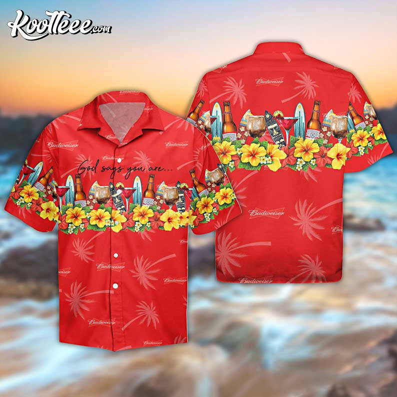 Summer Budweiser Beer Red Hawaiian Shirt