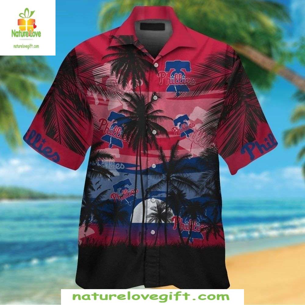 Philadelphia Phillies Hawaiian Shirt Sunset Serenade MLB Baseball Beach Apparel
