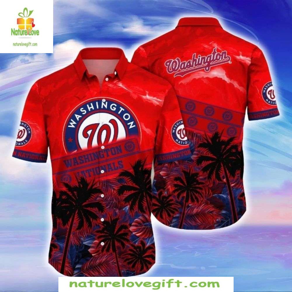 Washington Nationals Hawaiian Shirt Sunset Serenade Tropical MLB Baseball Apparel