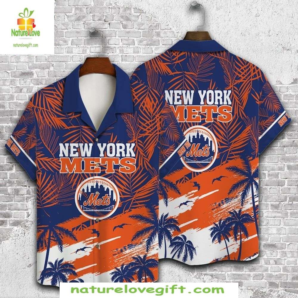 New York Mets Hawaiian Shirt Sunset Silhouette MLB Baseball Apparel