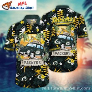 Surf's Up - Green Bay Packers Vintage Car Hawaiian Shirt