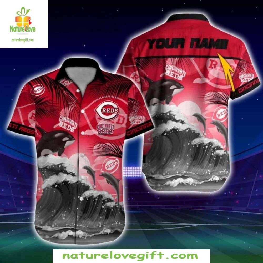 Cincinnati Reds Hawaiian Shirt Surf’s Up Wave Rider Baseball Apparel