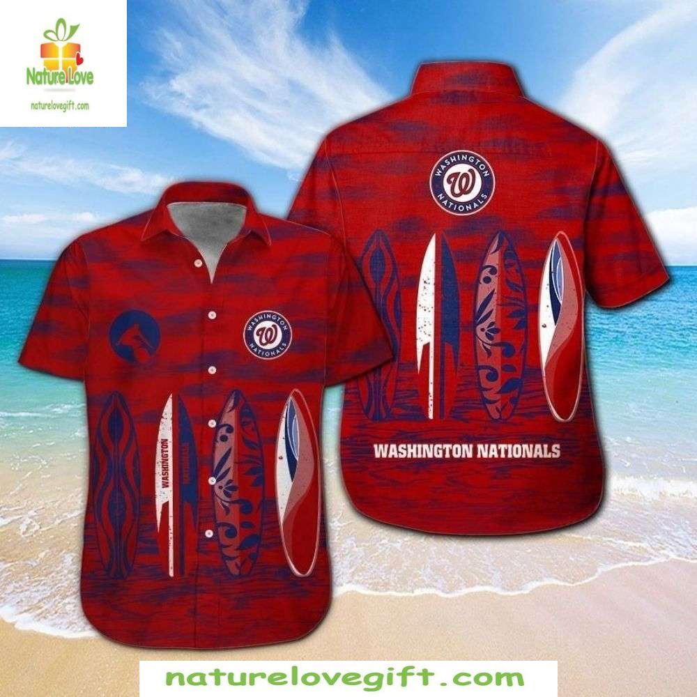 Washington Nationals Hawaiian Shirt Surf’s Up Tropical Baseball Apparel