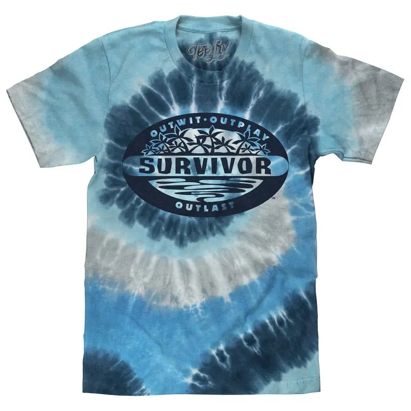 Survivor Logo Outwit Outplay Outlast Tie Dye T-Shirt - Moonbeam Tie Dye Hoodie, Sweatshirt | InkThreadWorks.com