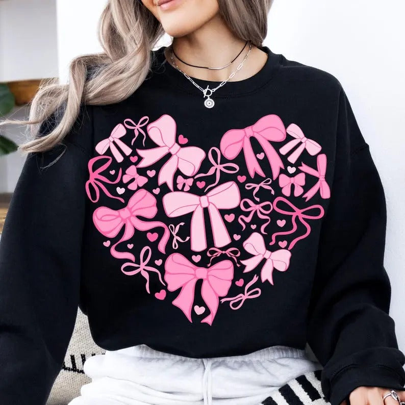 Coquette Valentine Heart T-shirt/Sweatshirt, Valentine T-shirt/Sweatshirt, Valentine love T-shirt/Sweatshirt, Girls...