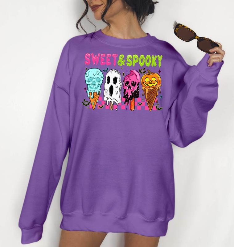 Sweet and Spooky- Unisex Crewneck Sweatshirt, Funny Tee, Funny Apparel, Gift Idea, Relaxed Fit, Casual Apparel, ...