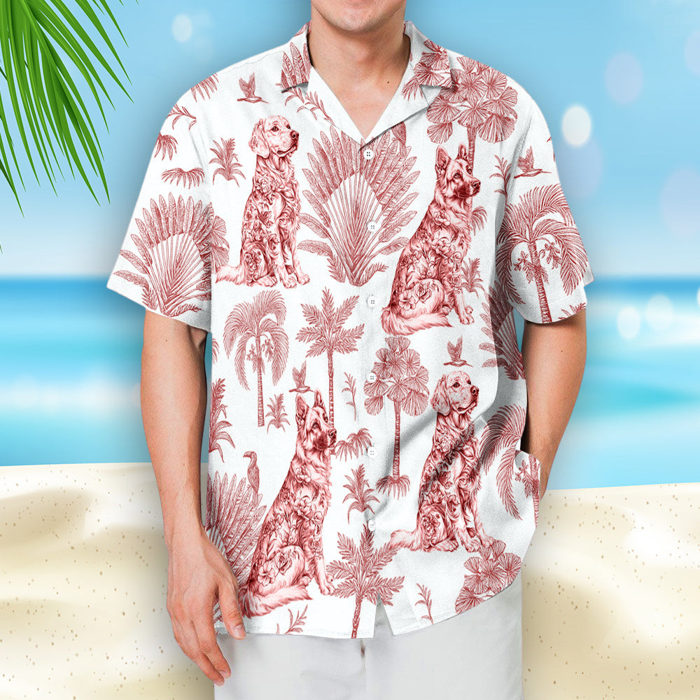 Toile Dog Pattern - Personalized Custom Hawaiian Shirt