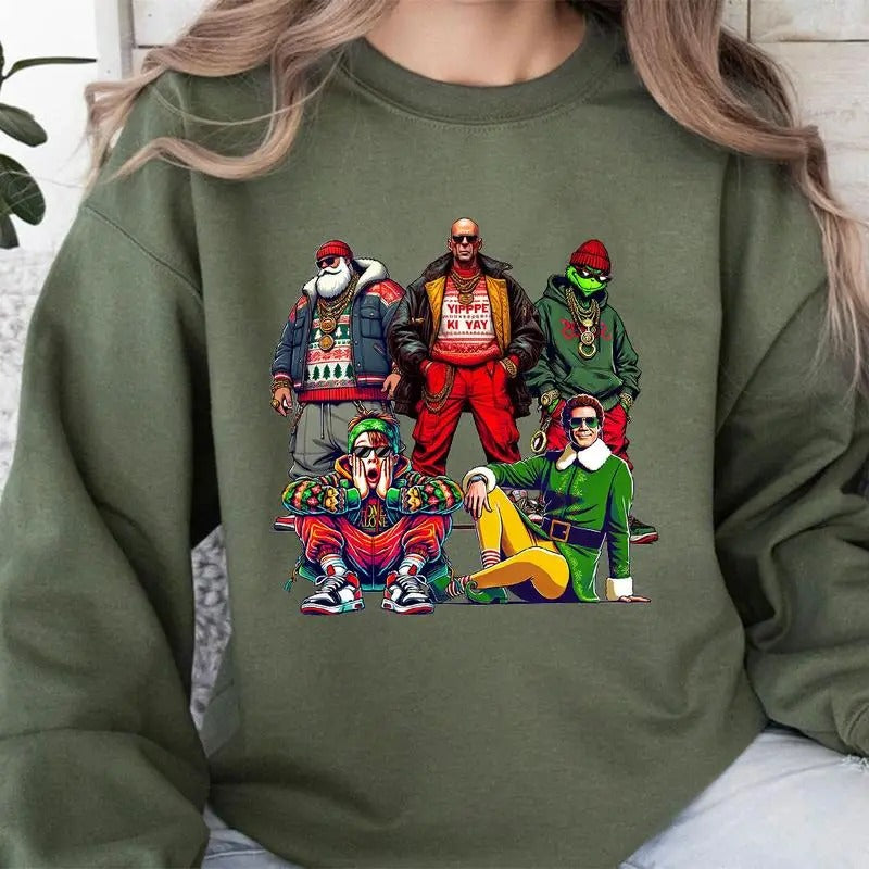 THUGLIFE Christmas Shirt, Christmas Movies Shirt, Xmas Graphic Tee Comfort Cotton Fabric Top, Trendy Christmas Sweatshirt