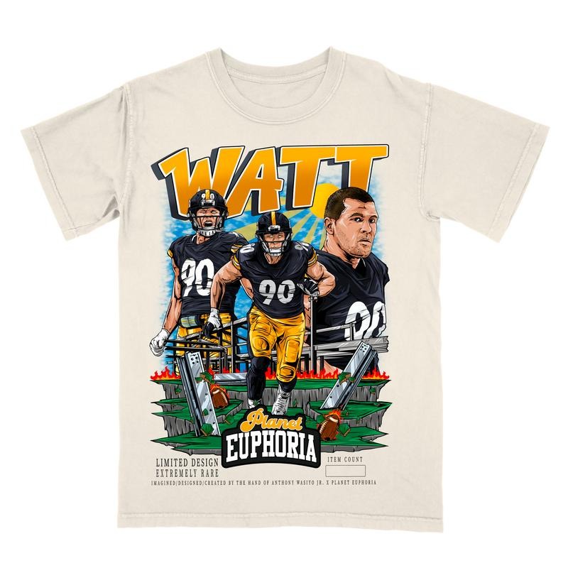 TJ Watt V2 Tee - Gift For Fan - Men's Casual T-shirt - Menswear Hoodie, Sweatshirt | InkThreadWorks.com